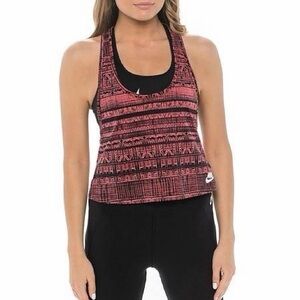 Nike Black and Red Patterned Razorback Tank Top Size Small NWOT